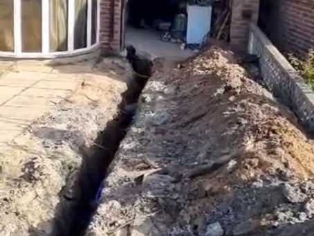 Outside works trench water supplies