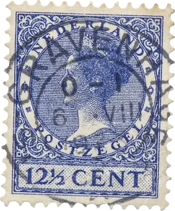 A blue stamp