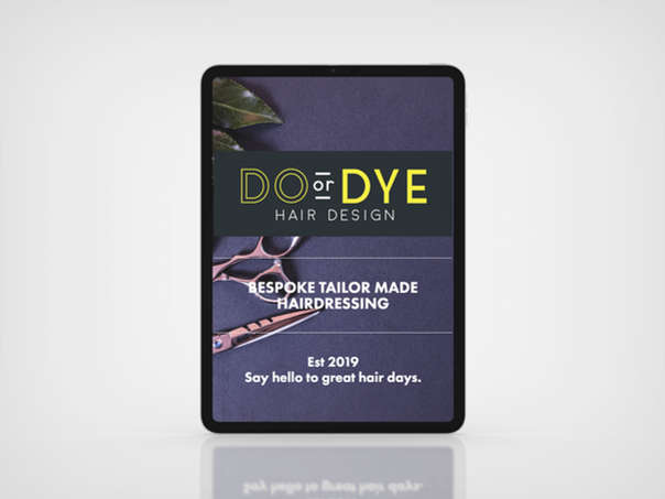 Do or dye website on a table display 