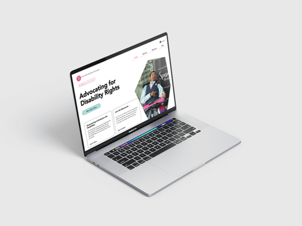 Harin Ellis Disability Rights Campaigner website displayed on a Apple MacBook Pro