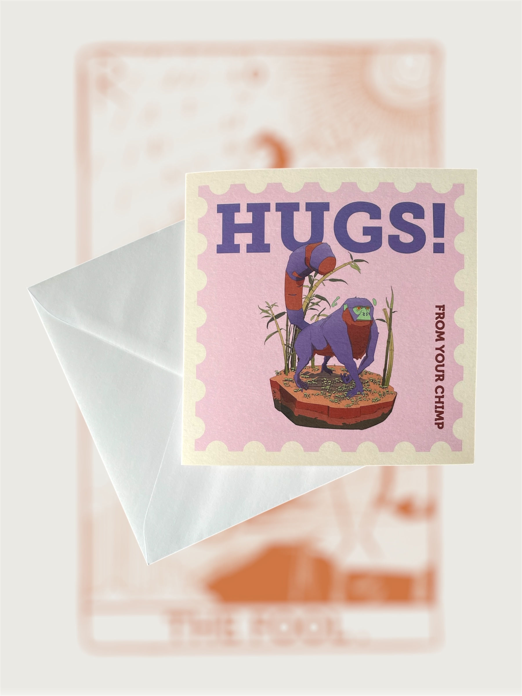 Hugs! - from your chimp -card for occasion