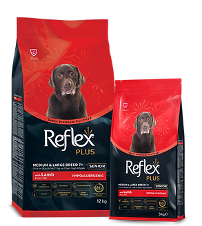 Alimento seco de cordero para perros de razas medianas y grandes de +7 años 