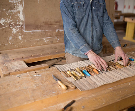 Carpenter Organizing his Tools
