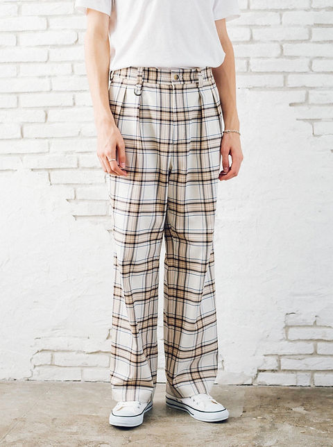 Two-tuck Easy Wide Slacks | TAUPE