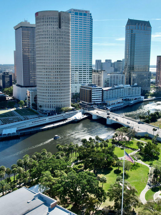 Downtown tampa drone photography by sky shark photography.