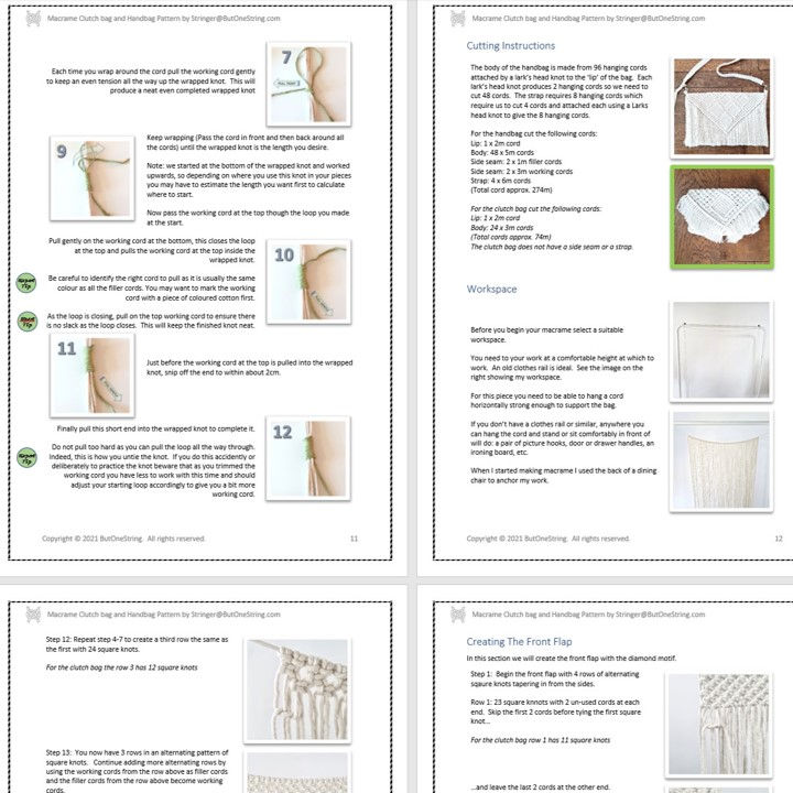 Thumbnail: Macrame Handbag and Smartphone/Clutch Bag Kit.
