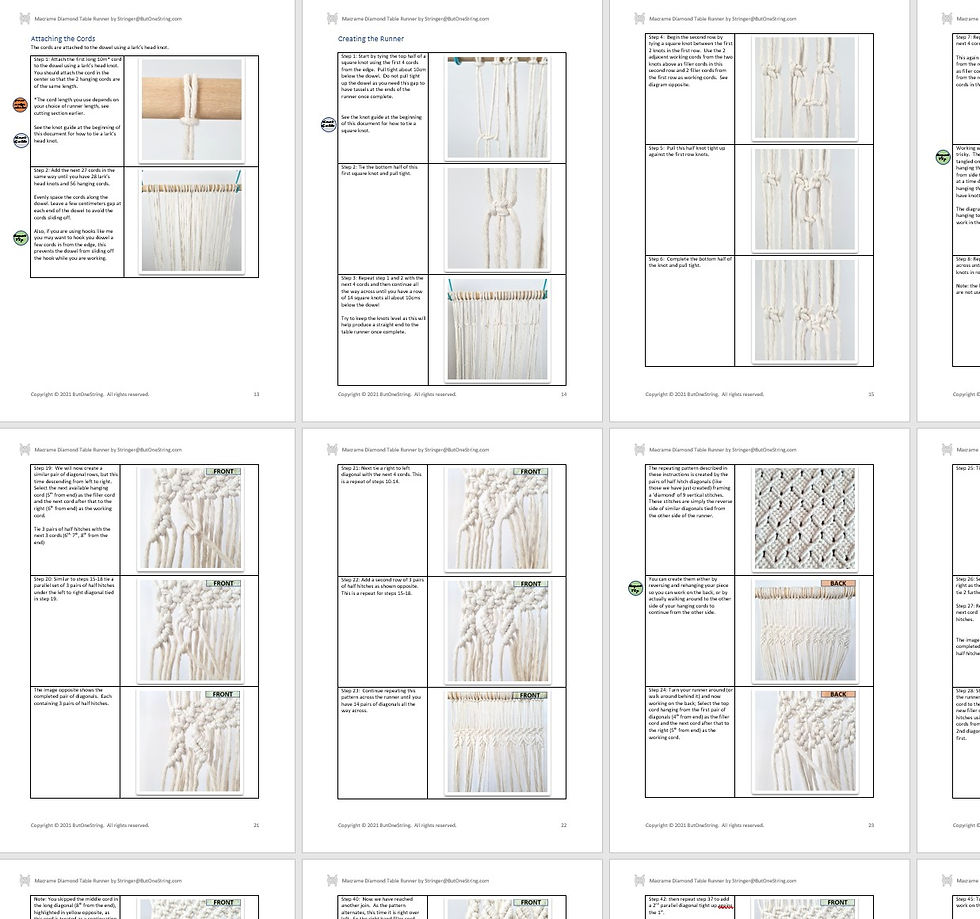 Thumbnail: Macrame 'Diamond' Table Runner Pattern