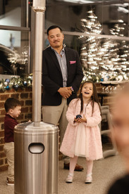 Little kid laughing at a rehearsal dinner speech.