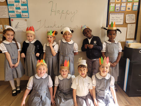 Thanksgiving Reenactment with Kindergarten and 1st Grade