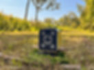 Archery target in field