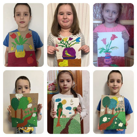 Весна очами маленьких художників!!(1 кл.елем.р)