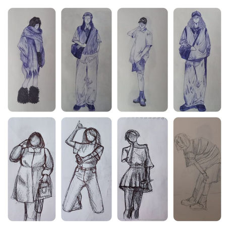 Замальовки людини з натури учнів другого класу (філія).