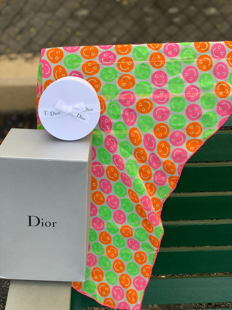 Thumbnail: VINTAGE DIOR SMILEY CD SCARF