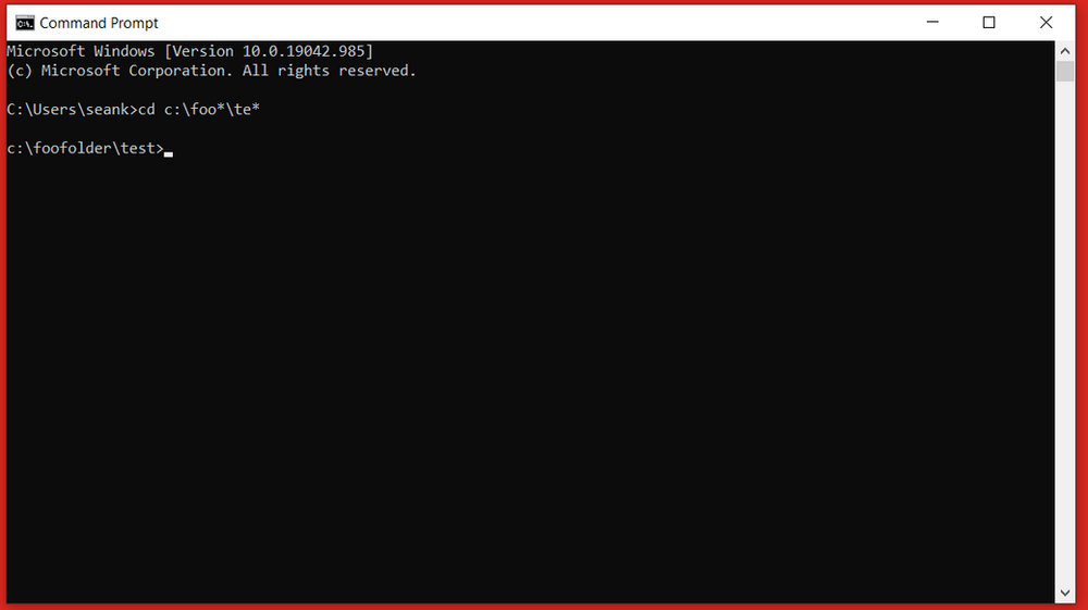 Command prompt wildcards