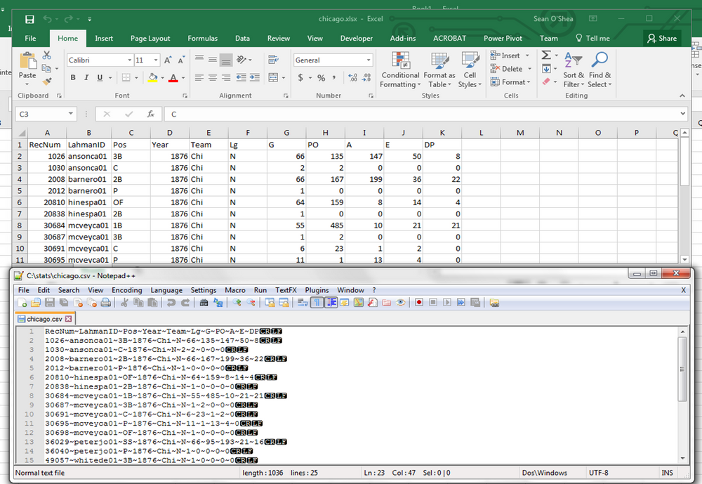 Reset the delimiters used with Excel
