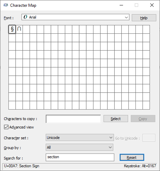 ultra character map windows