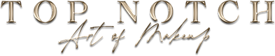 Top Notch Art of Makeup logo in embossed gold