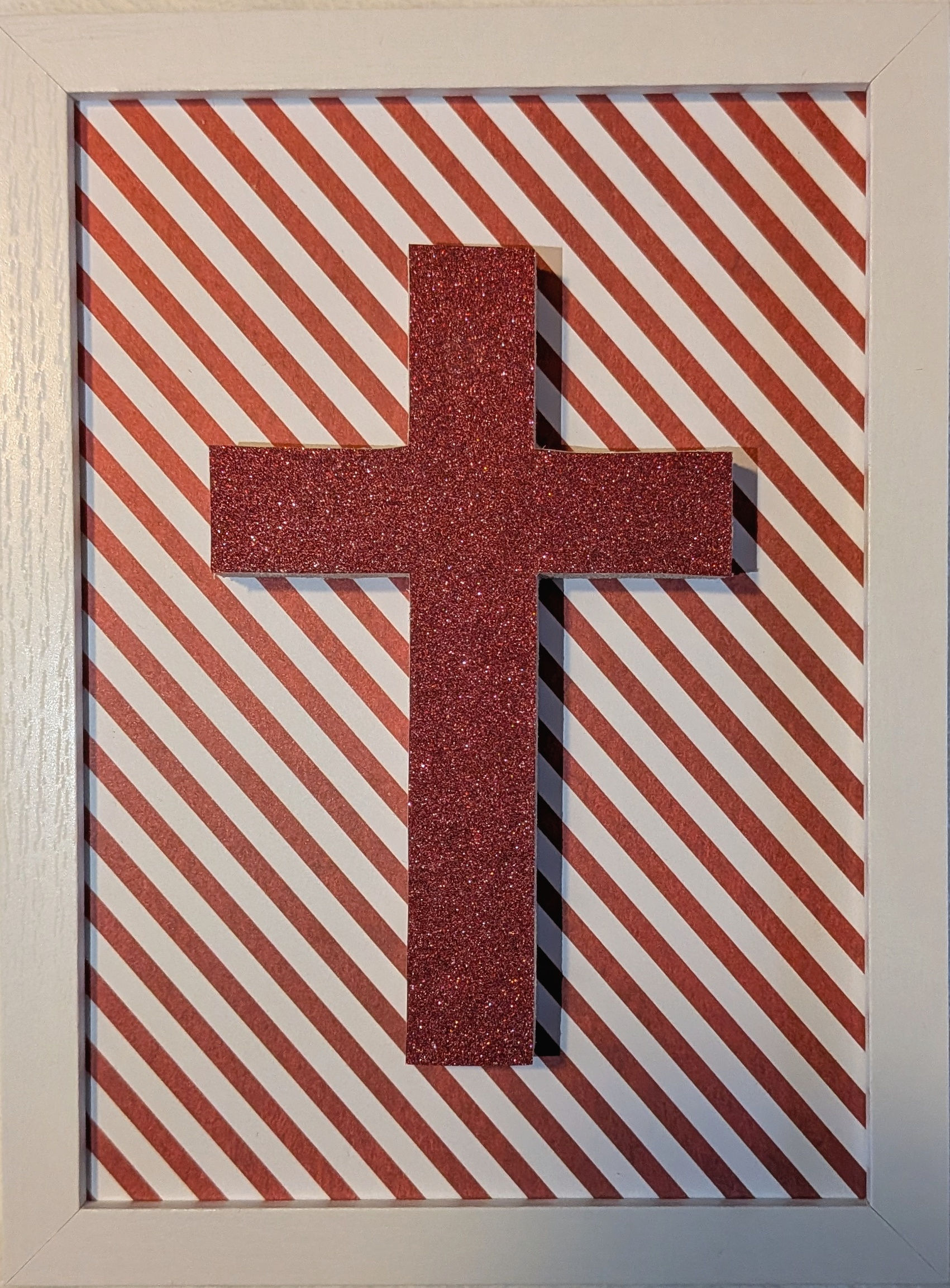 Croix encadrée petit format - Sucre d'orge