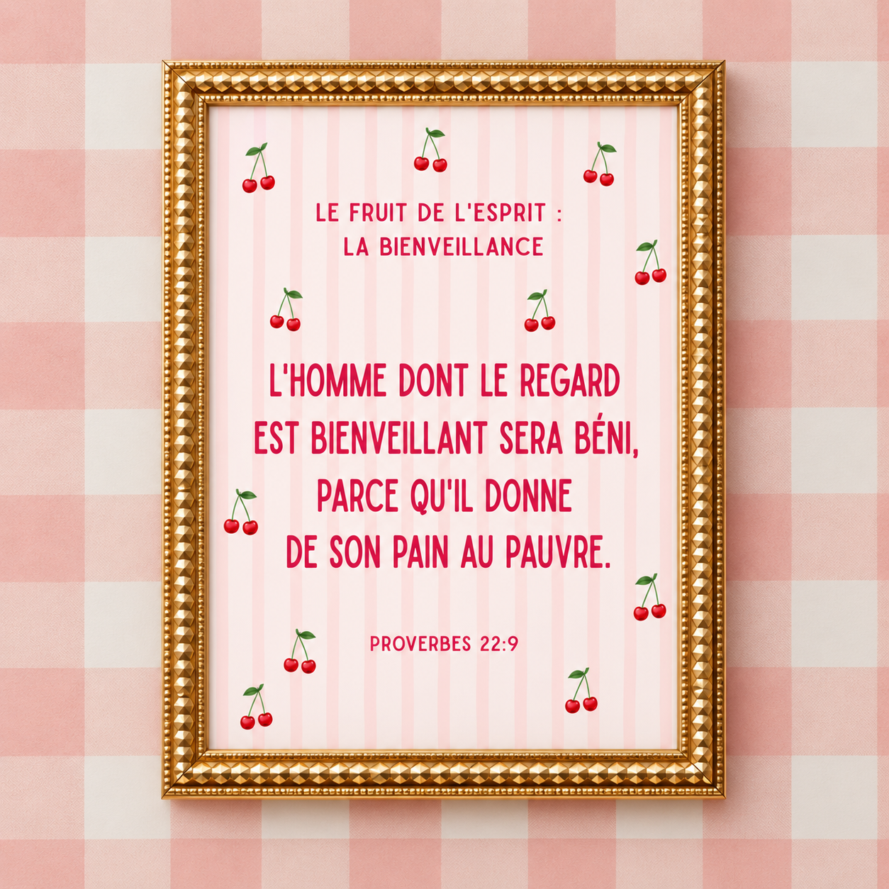 Verset biblique fruit de l'Esprit - la bienveillance