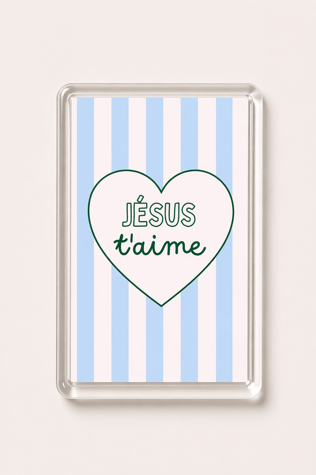 Magnet Jésus t'aime - Bleu tendre
