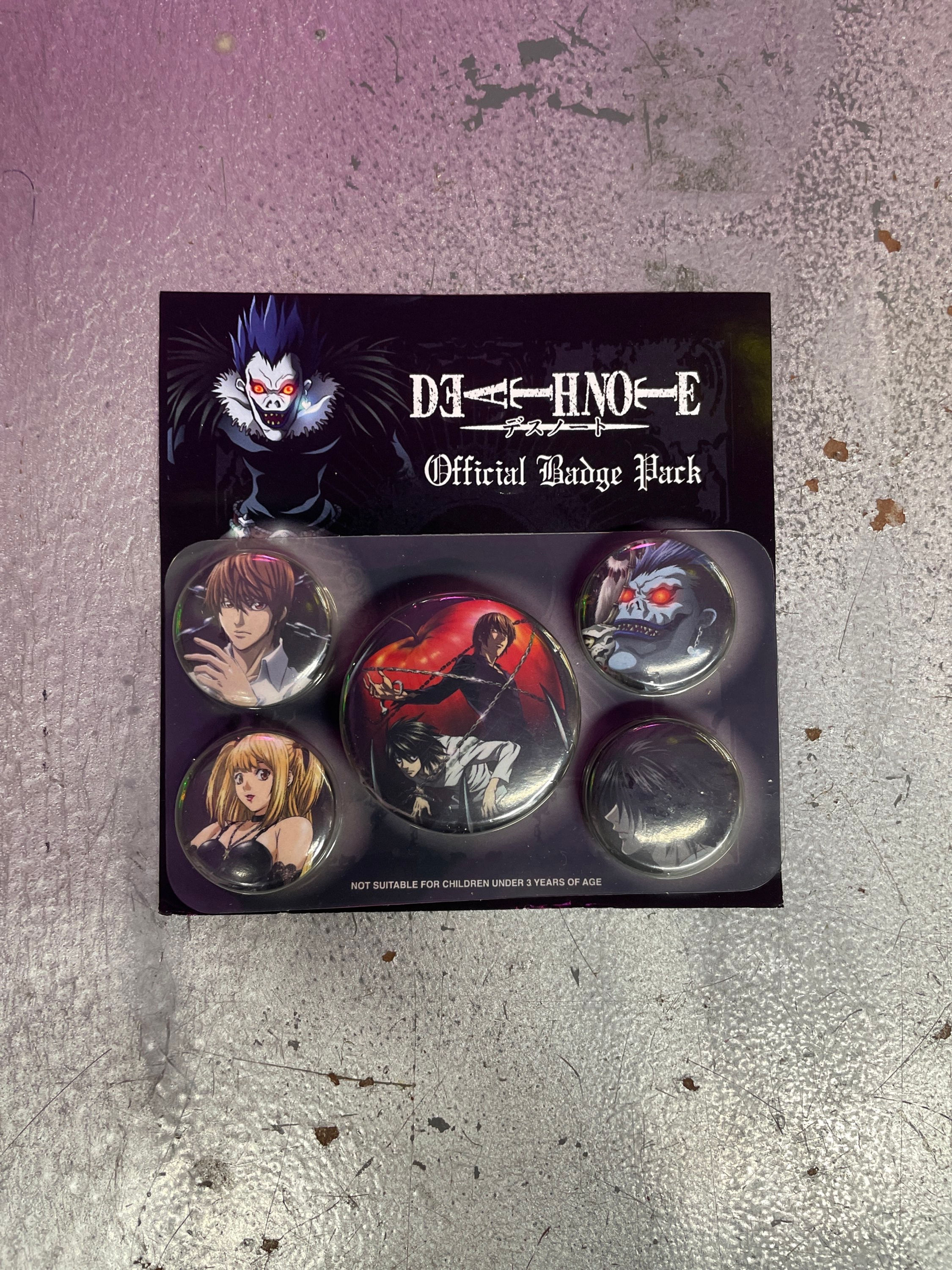 Deathnote pin badge set
