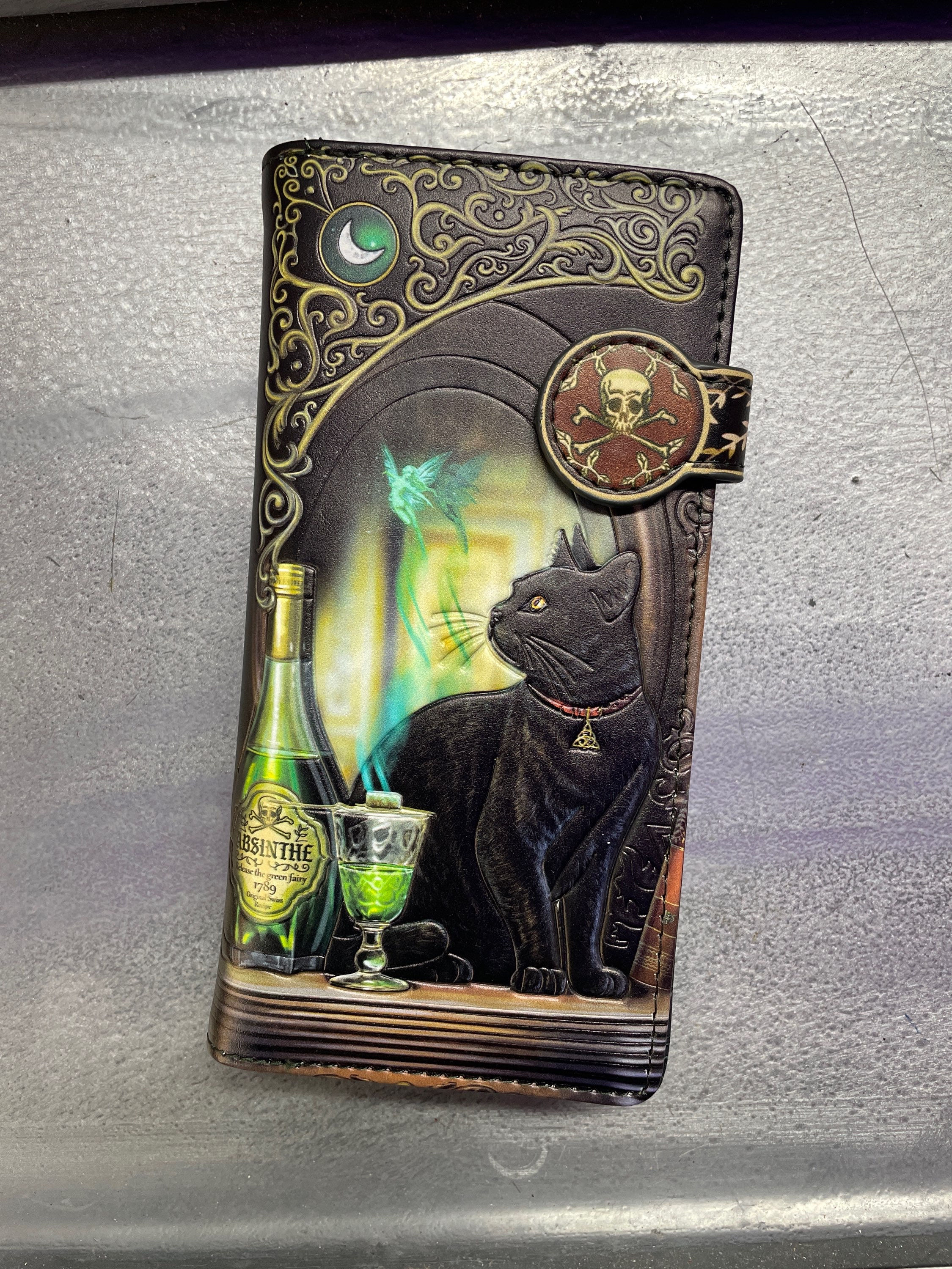 Absinthe Embossed Purse 18.5cm