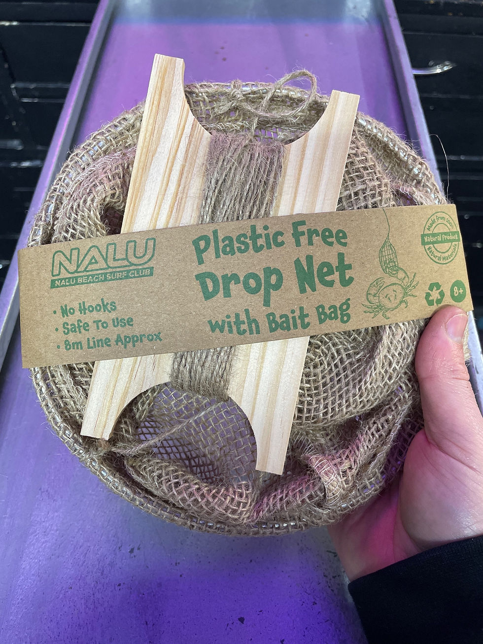Thumbnail: Crabbing drop net with bait bag