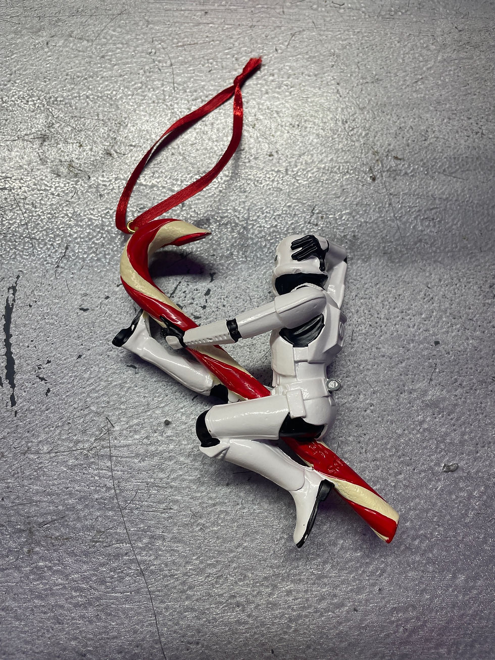 Thumbnail: Stormtrooper candy cane hanging ornament