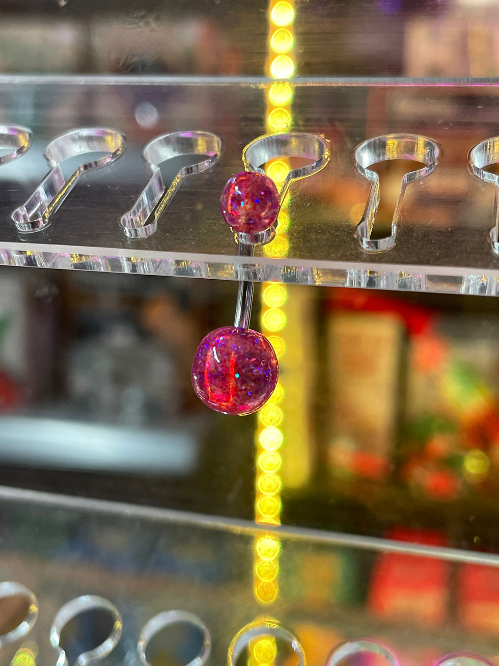 Thumbnail: Surgical steel glitter belly bar