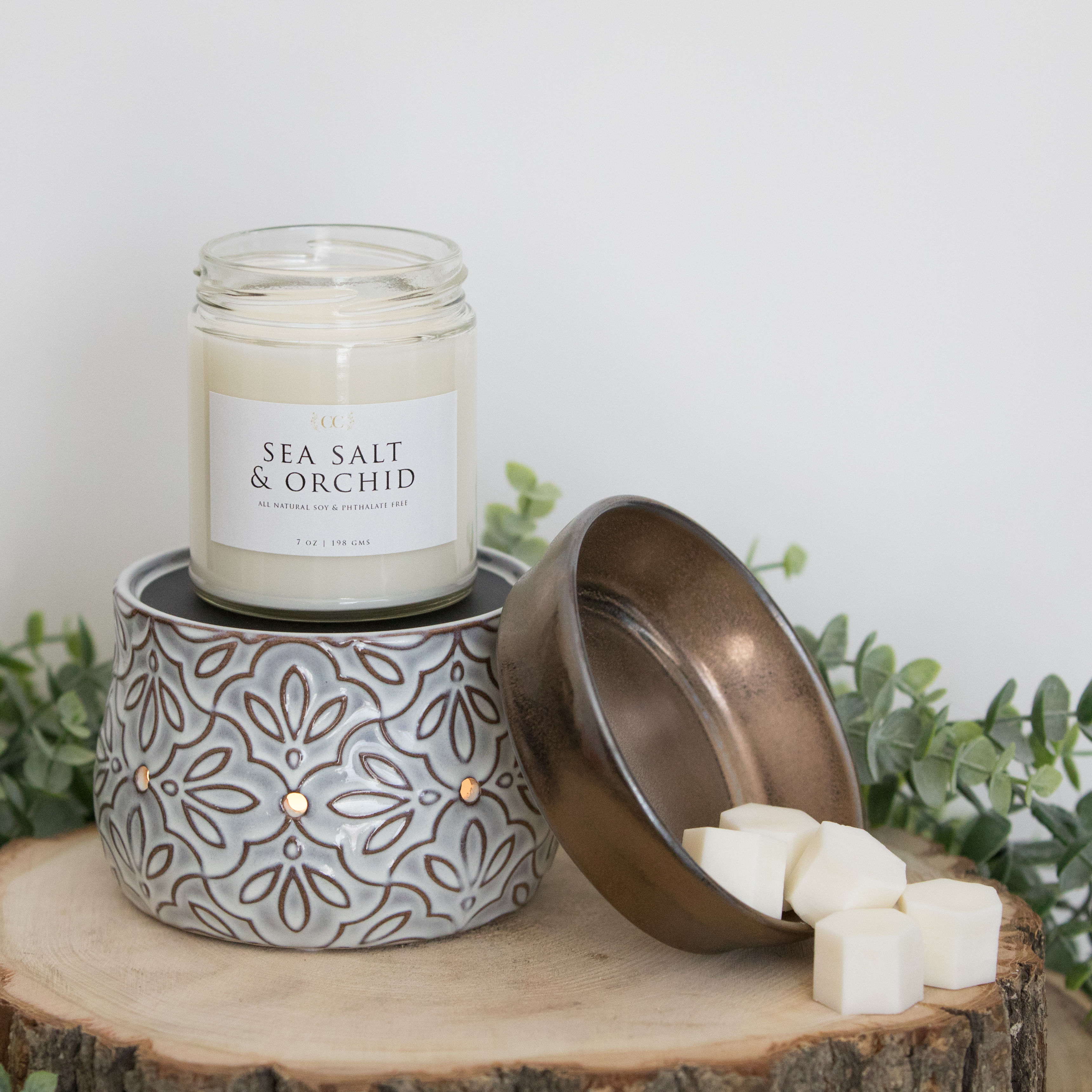 2-in-1 Deluxe Fragrance Warmer - Bronze Floral