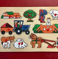 Jeu d'encastrement sur le thème de la ferme