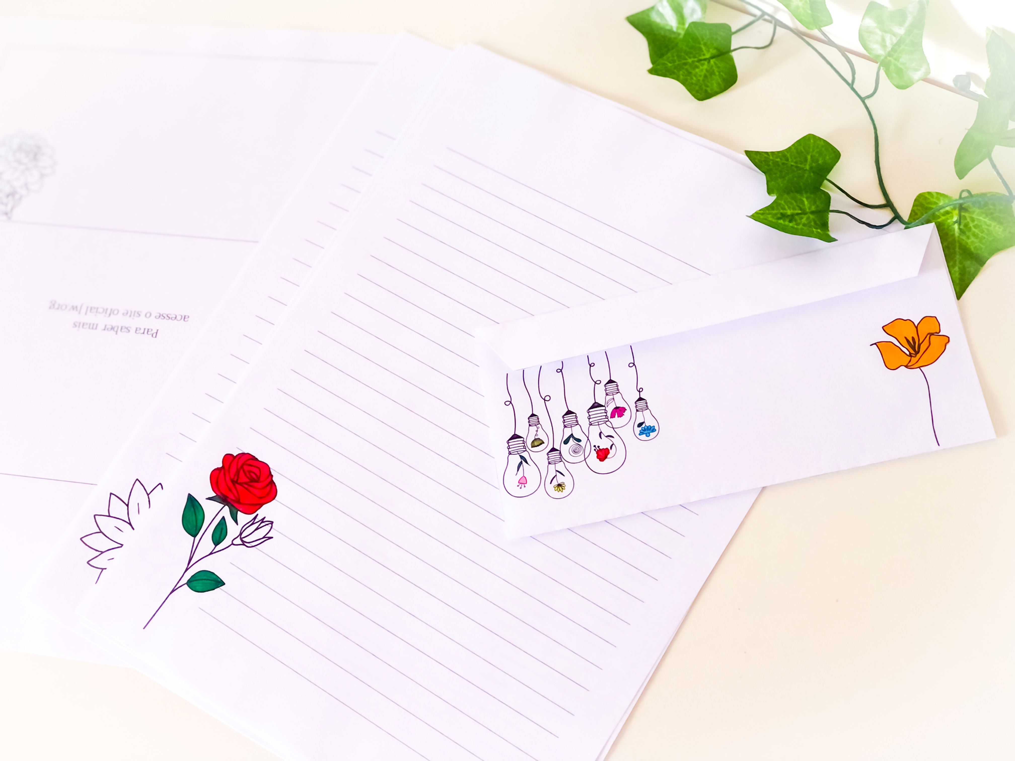 Kit cartas preto e branco