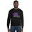 Thumbnail: be lavish be envied be different gray and  purple font on black crew sweatshirt