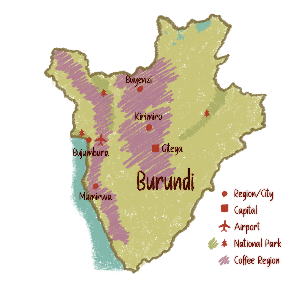 Burundi Coffee Production Regions