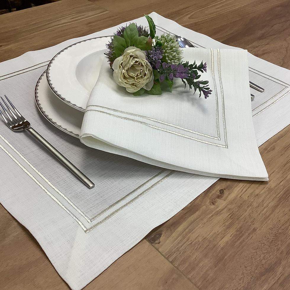 Küçük resim: Gümüş Piko Dikişli Amerikan Servis (4) & Peçete (4) Set -8 parça