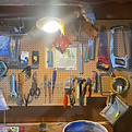 wall of tools, workshop wall
