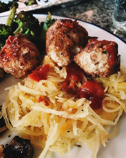 Turkey meatballs and spaghetti squash omg so yummy