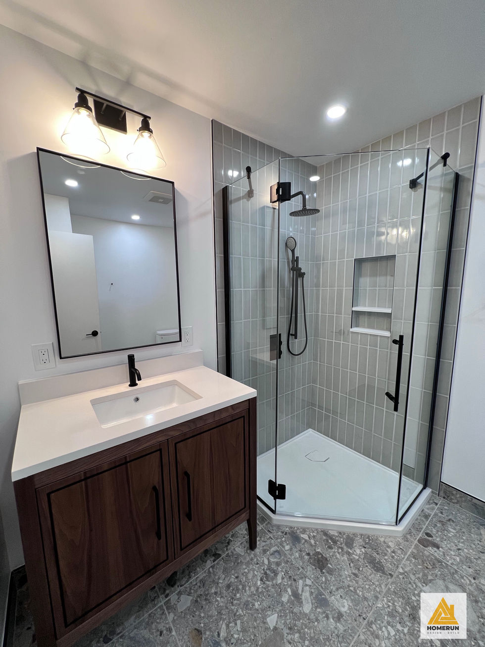Bathroom remodel with corner shower