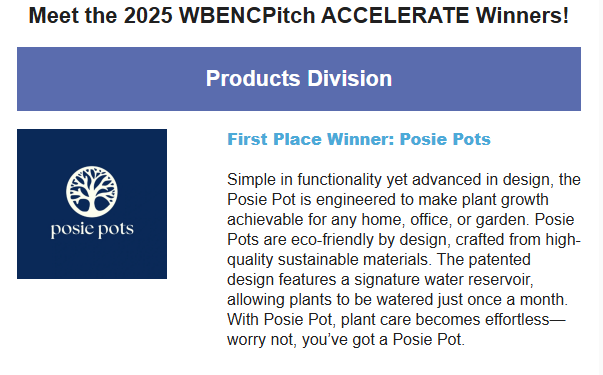 WBENC First Place winner: Posie Pot