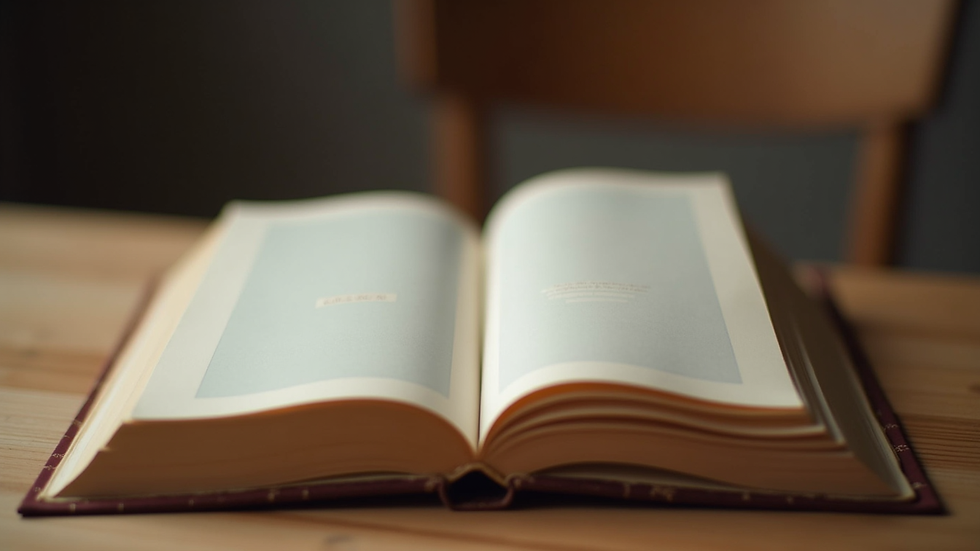 Vue en plongée d’un livre ouvert avec un marque-page sur une table en bois