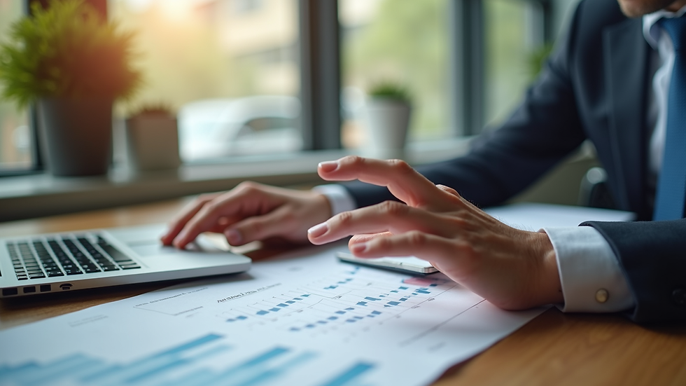 Eye-level view of a financial planner explaining retirement options