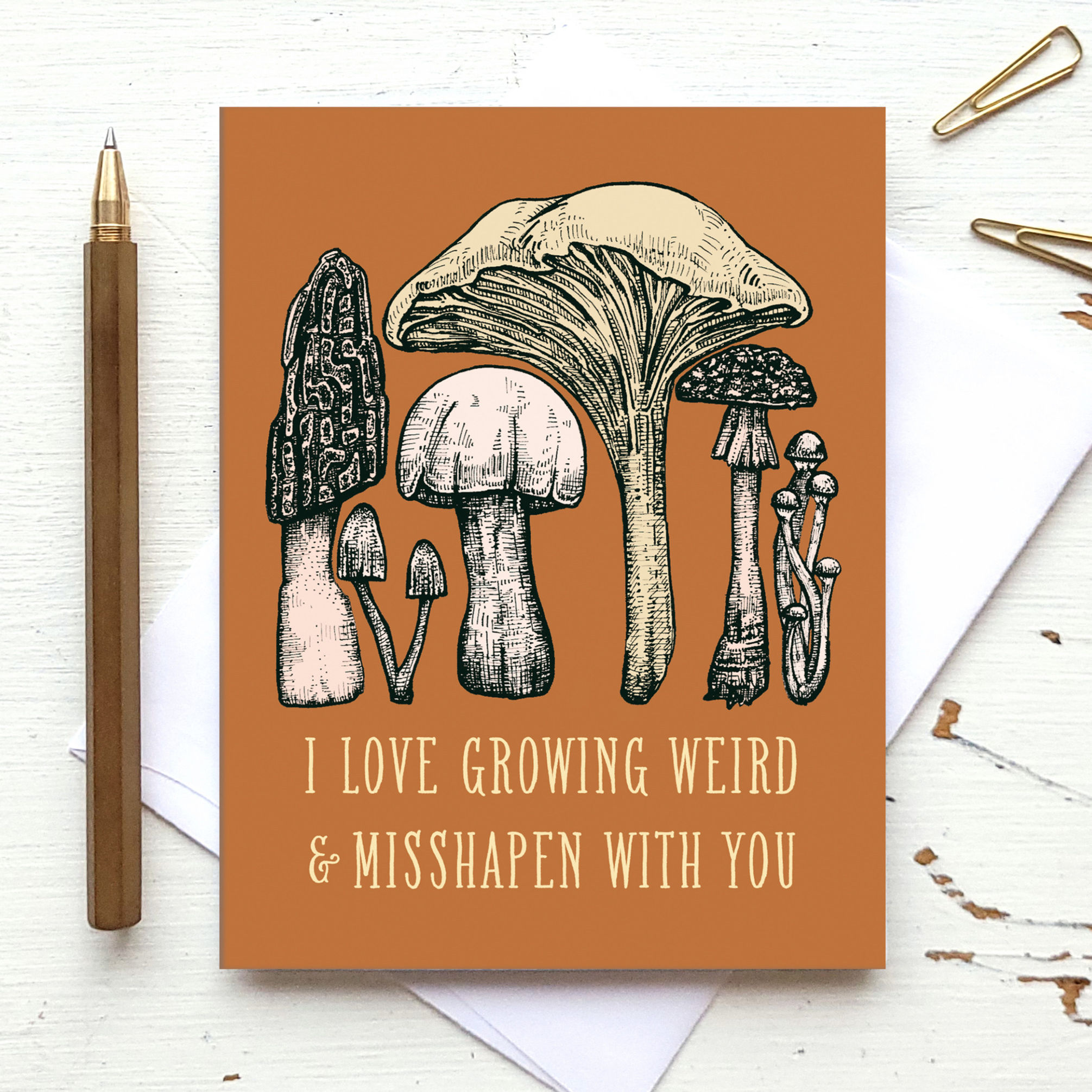 Weird and Misshapen - Mushroom Fungi Love Card