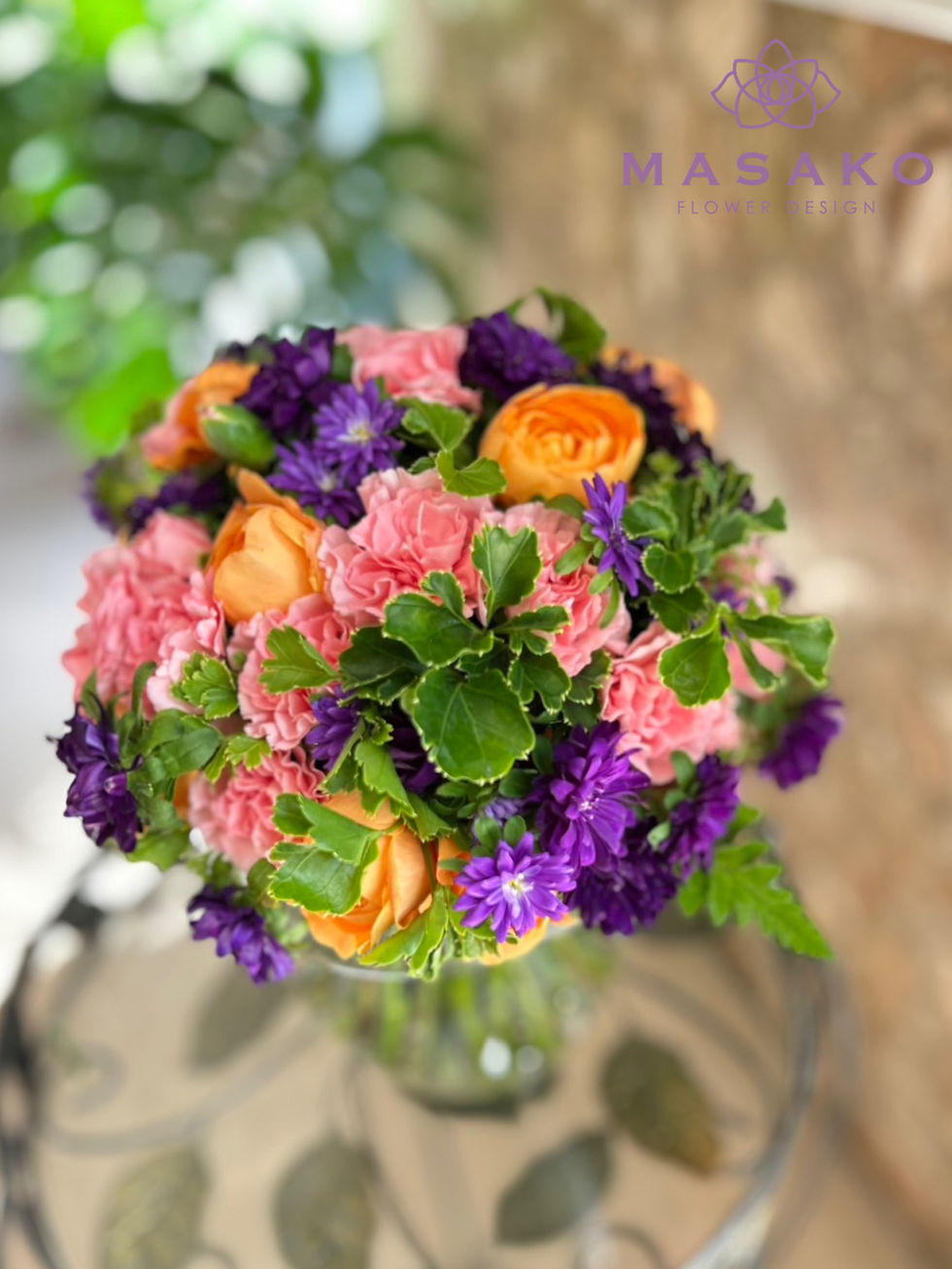 NFDフラワーデザイナー資格検定3級レッスン「丸い花束」