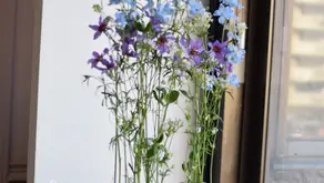 NFDフラワーデザイナー資格検定2級、試験出題テーマ「並行植生的」「非対称形のブーケ」