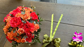 フラワー装飾技能検定3級レッスン「花束&リボン」「ブートニア」