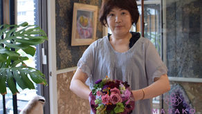 MASAKOフラワーデザインスクール、NFD公認校です。NFD講師研究科コースを受講なさいました、みゆきさんの作品「カフス・ブーケ」をご紹介いたします。