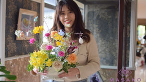 MASAKOフラワーデザインスクール、NFD公認校です。NFDフラワーデザイナー、資格検定3級推奨テーマ「イースター、アレンジ」を受講なさいました、イシュエンさんの作品をご紹介いたします。