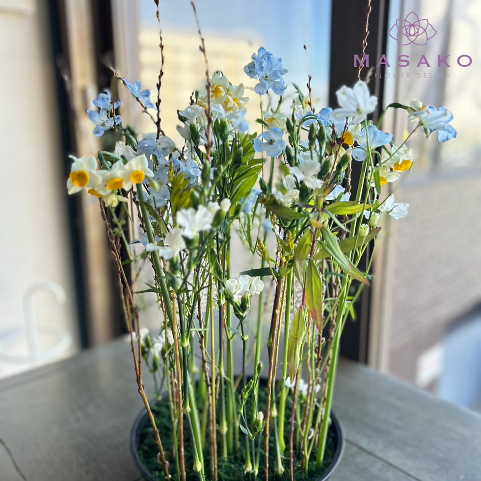 NFDフラワーデザイナー資格検2級レッスン「並行ー植生的」