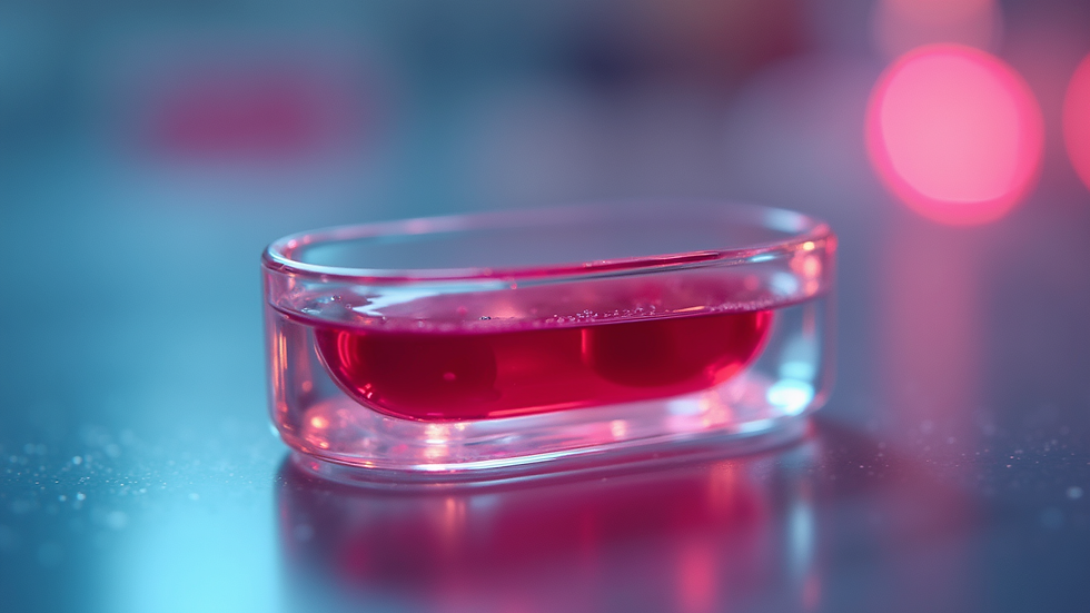 Eye-level view of a cuvette filled with blood inside a UVBI device