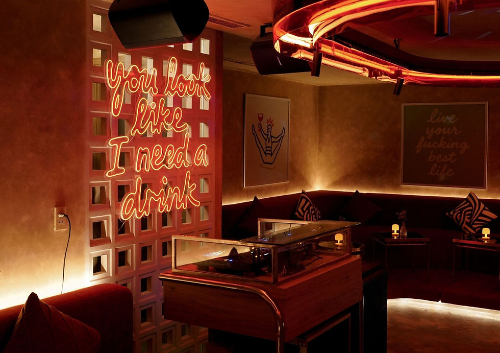 Sofa area with live DJ on weekends